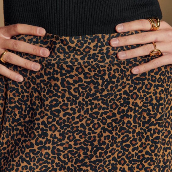Sezane Tan Skirt Leopard Print Size 36/US 4 - Picture 5 of 12